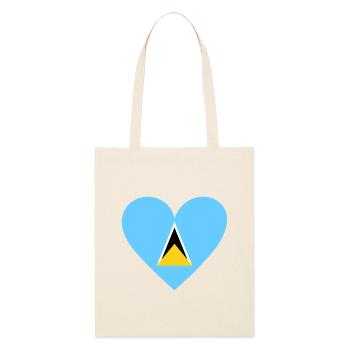 Saint Lucia - Stanley/Stella Organic Tote Bag - soft Ecru - Front