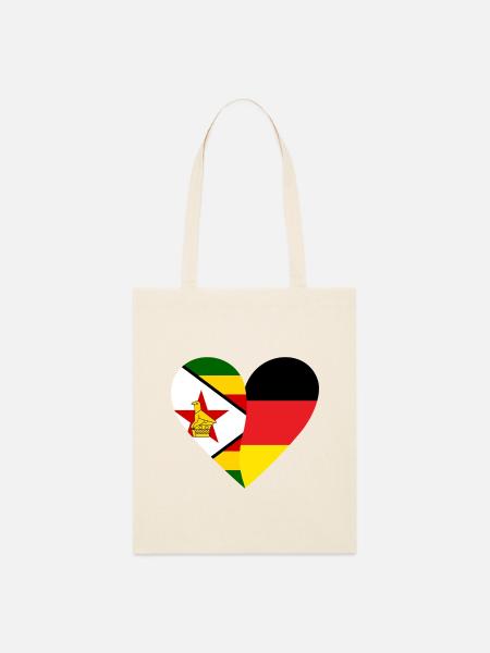Zimbabwe Germany Heart - Stanley/Stella Bio-Stoffbeutel - Natur