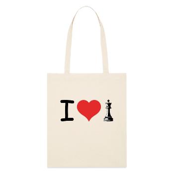 I love Chess - Relatable Sports Sticker - Stanley/Stella Bio-Stoffbeutel - Natur - Vorne