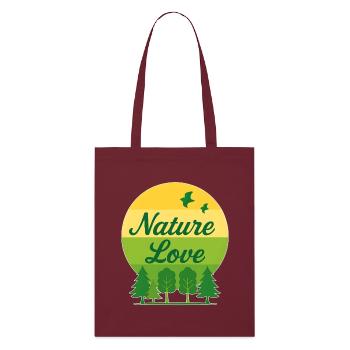 Nature Love - Naturliebe Umwelt Wald Umweltschutz - Stanley/Stella Bio-Stoffbeutel - Burgunderrot - Vorne