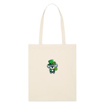Süßer Koala St. Patricks Day Cartoon - Stanley/Stella Bio-Stoffbeutel - Natur - Vorne