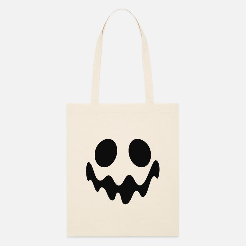 Helloween Kürbis Geist Gesicht Kostüm - Stanley/Stella Bio-Stoffbeutel - Natur