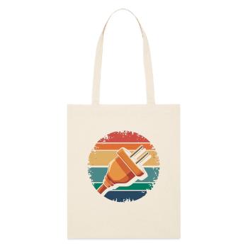 Prise électrique rétro Électricien Prise d’alimentation vintage - Tote bag bio Stanley/Stella - écru doux - Devant