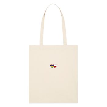 Mauritius Poland Flag Heart - Stanley/Stella Organic Tote Bag - soft Ecru - Front