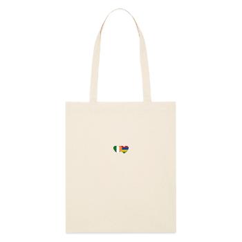 Ireland Mauritius Flag Heart - Stanley/Stella Organic Tote Bag - soft Ecru - Front