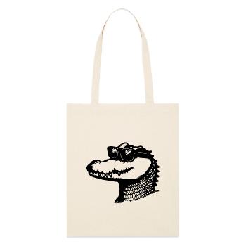 Crocodile Alligator - Stanley/Stella Organic Tote Bag - soft Ecru - Front