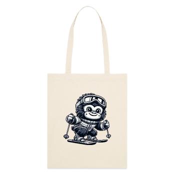 Singe Gorille Chimpanzé Ski Skier Design - Tote bag bio Stanley/Stella - écru doux - Dos