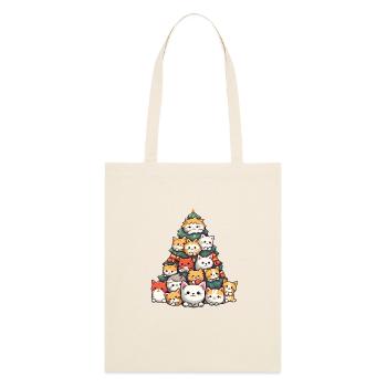 Cat Magic: Furry Noses on the Christmas Tree - Stanley/Stella Organic Tote Bag - soft Ecru - Back