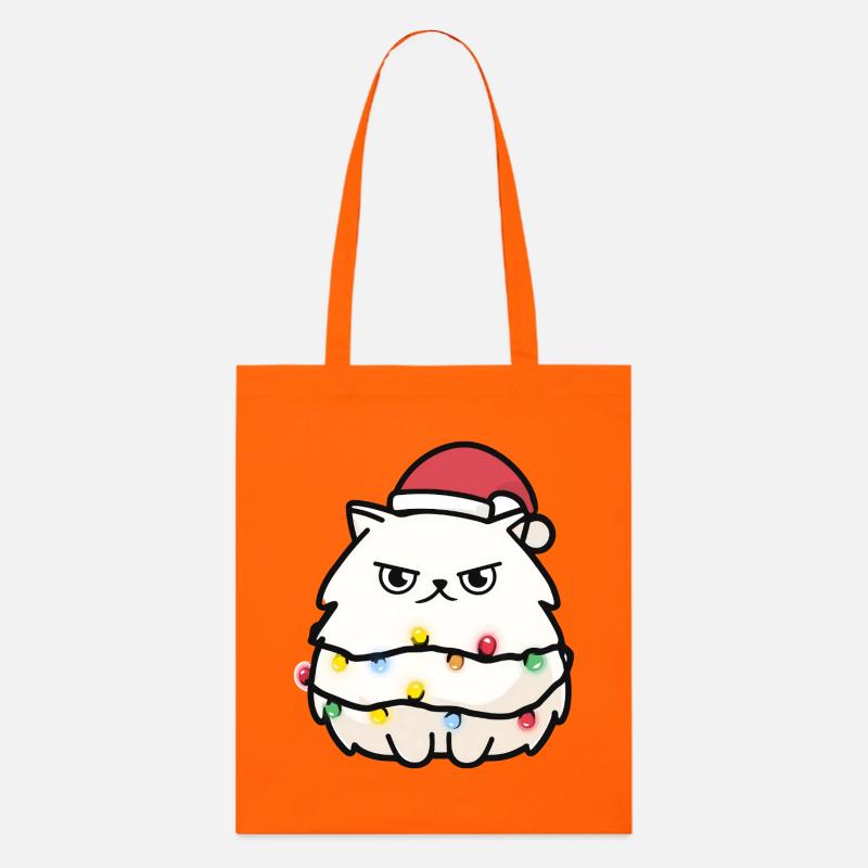 Kuschelkätzchen mit Lichterkette - Stanley/Stella Bio-Stoffbeutel - Tieforange