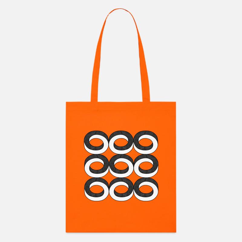 Optical Illusion Circles Texture - Stanley/Stella Organic Tote Bag - bright orange