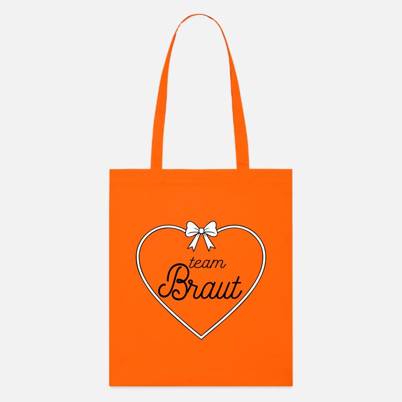 Team Braut Herz Schleife Design  - Stanley/Stella Bio-Stoffbeutel - Tieforange