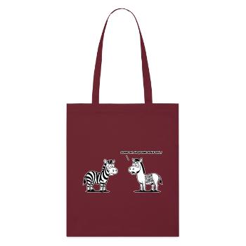 Zèbre drôle avec mise à niveau du code QR - Tote bag bio Stanley/Stella - bordeaux - Devant