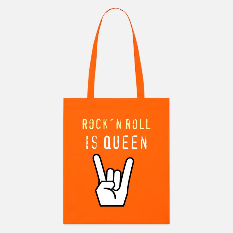 Rockn_Roll_is_Queen - Stanley/Stella Bio-Stoffbeutel - Tieforange
