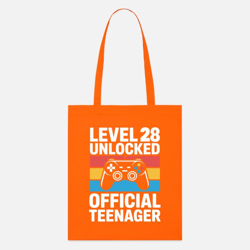 Level 28 Freigeschaltetes Tee-Tee - Stanley/Stella Bio-Stoffbeutel - Tieforange