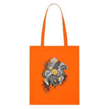 Noir Blossoms Accents d’orange - Tote bag bio Stanley/Stella - orange profond - Devant