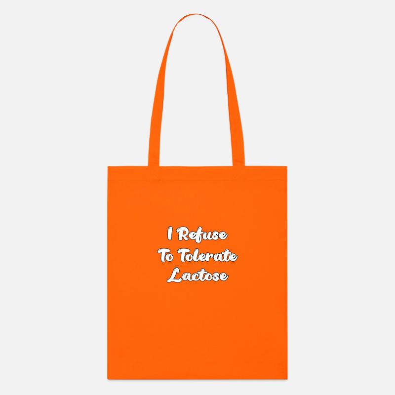 Je refuse de tolérer le lactose - Tote bag bio Stanley/Stella - orange profond