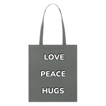 Love Peace Hugs Vertical Type - Stanley/Stella Organic Tote Bag - bright orange - Front