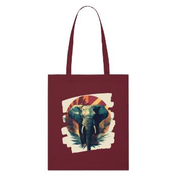 Elefant - Stanley/Stella Bio-Stoffbeutel - Burgunderrot - Vorne