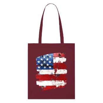 USA Flag United States of America - Stanley/Stella Organic Tote Bag - burgundy - Front