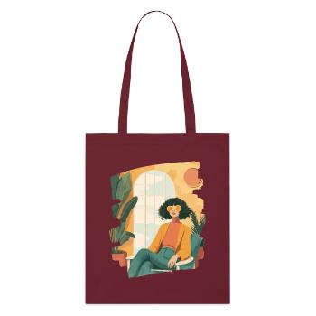 Relax Meditation Selfcare Me-Time - Stanley/Stella Organic Tote Bag - burgundy - Front
