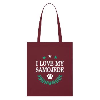 Samoyed - Stanley/Stella Organic Tote Bag - burgundy - Front