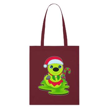 Chenille Canne de Noël - Tote bag bio Stanley/Stella - bordeaux - Devant