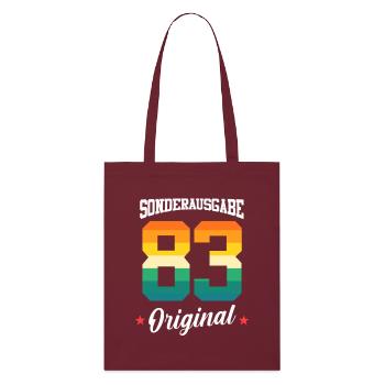 83 Birthday - Stanley/Stella Organic Tote Bag - burgundy - Front