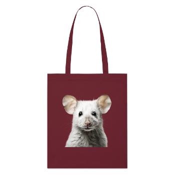 Cute Mouse – Cute Pet Portrait - Stanley/Stella Organic Tote Bag - burgundy - Front
