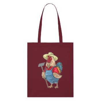 Élevage de poulets Ferme Râteau - Tote bag bio Stanley/Stella - bordeaux - Devant