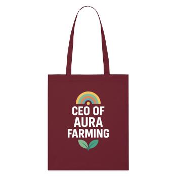 Aura Farming CEO, Funny Meme Saying  - Stanley/Stella Organic Tote Bag - burgundy - Front