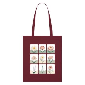 Série Fleurs Pastel - Tote bag bio Stanley/Stella - bordeaux - Devant