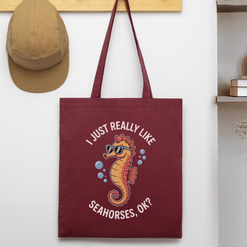 Seepferdchen Spruch Lustiges Seepferdchen Geschenk Stanley/Stella Bio-Stoffbeutel