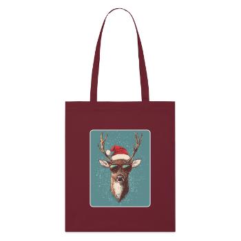 Cerfs de renne bois de rene Noël Vintage - Tote bag bio Stanley/Stella - bordeaux - Devant