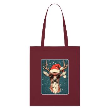 Cerfs de renne bois de rene Noël Vintage - Tote bag bio Stanley/Stella - bordeaux - Devant