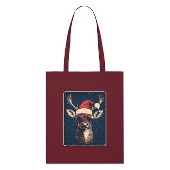 Cerfs de renne bois de rene Noël Vintage - Tote bag bio Stanley/Stella - bordeaux - Devant