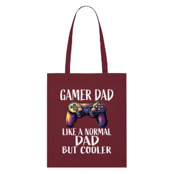 Gamer Dad Cooler Controller Spruch - Stanley/Stella Bio-Stoffbeutel - Burgunderrot - Vorne