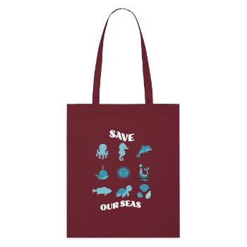 Sauvez nos mers – Protégez les amis de la mer douce - Tote bag bio Stanley/Stella - bordeaux - Devant