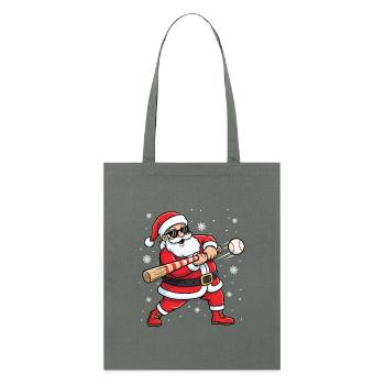Santa Playing Baseball Xmas Fun Graphic for Fans - Stanley/Stella Organic Tote Bag - bright orange - Front