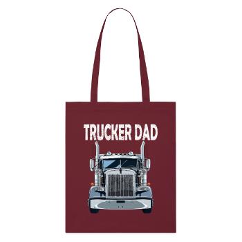 Trucker Dad Frontale Kraft - Stanley/Stella Bio-Stoffbeutel - Burgunderrot - Vorne