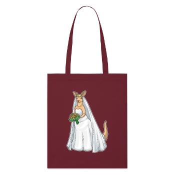 Kangaroo Bridal Bouquet Wedding - Stanley/Stella Organic Tote Bag - burgundy - Front