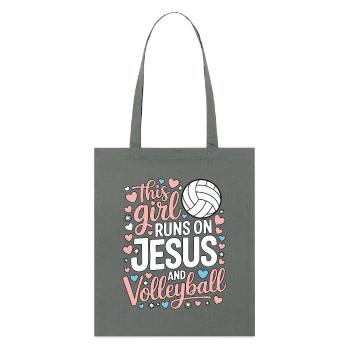 Cette fille adore Jésus et le volley-ball - Tote bag bio Stanley/Stella - orange profond - Devant