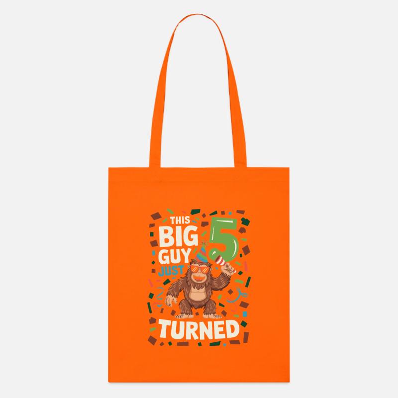 This Big Guy Just Turned 5 Funny Gorilla 5 - Stanley/Stella Organic Tote Bag - bright orange