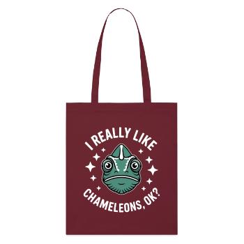 Don des Drôles Caméléons Drôles de Expressions Caméléon - Tote bag bio Stanley/Stella - bordeaux - Devant