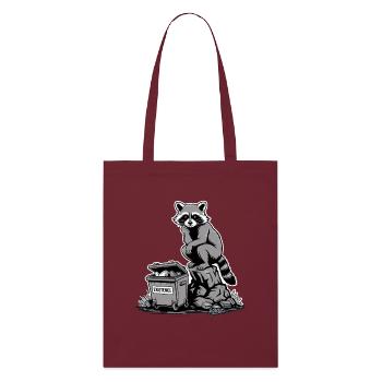 Existence Raccoon Dumpster  - Stanley/Stella Organic Tote Bag - burgundy - Front
