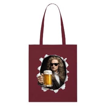Isaac Newton hält ein Bier - Stanley/Stella Bio-Stoffbeutel - Burgunderrot - Vorne