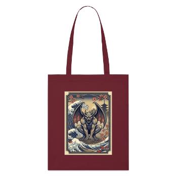 Gargouille dans le style vague japonais - Tote bag bio Stanley/Stella - bordeaux - Devant