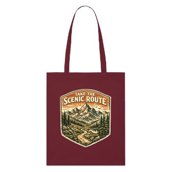 Take The Scenic Route Vintage Hiking Adventure - Stanley/Stella Bio-Stoffbeutel - Burgunderrot - Vorne
