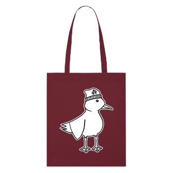 Möwe Anarchie – Freche maritim Hipster Küstenkunst - Stanley/Stella Bio-Stoffbeutel - Burgunderrot - Vorne