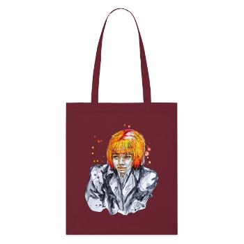 Shy illustration watercolor carographic - Stanley/Stella Organic Tote Bag - burgundy - Front