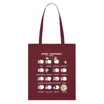 Great sheep knowledge - Stanley/Stella Organic Tote Bag - burgundy - Front